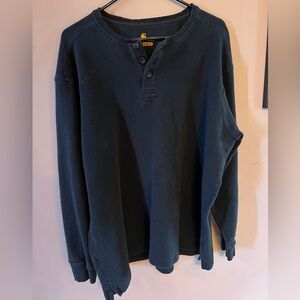 Carhartt men’s 2 XL Relaxed Fit Long Sleeved Henley, Black